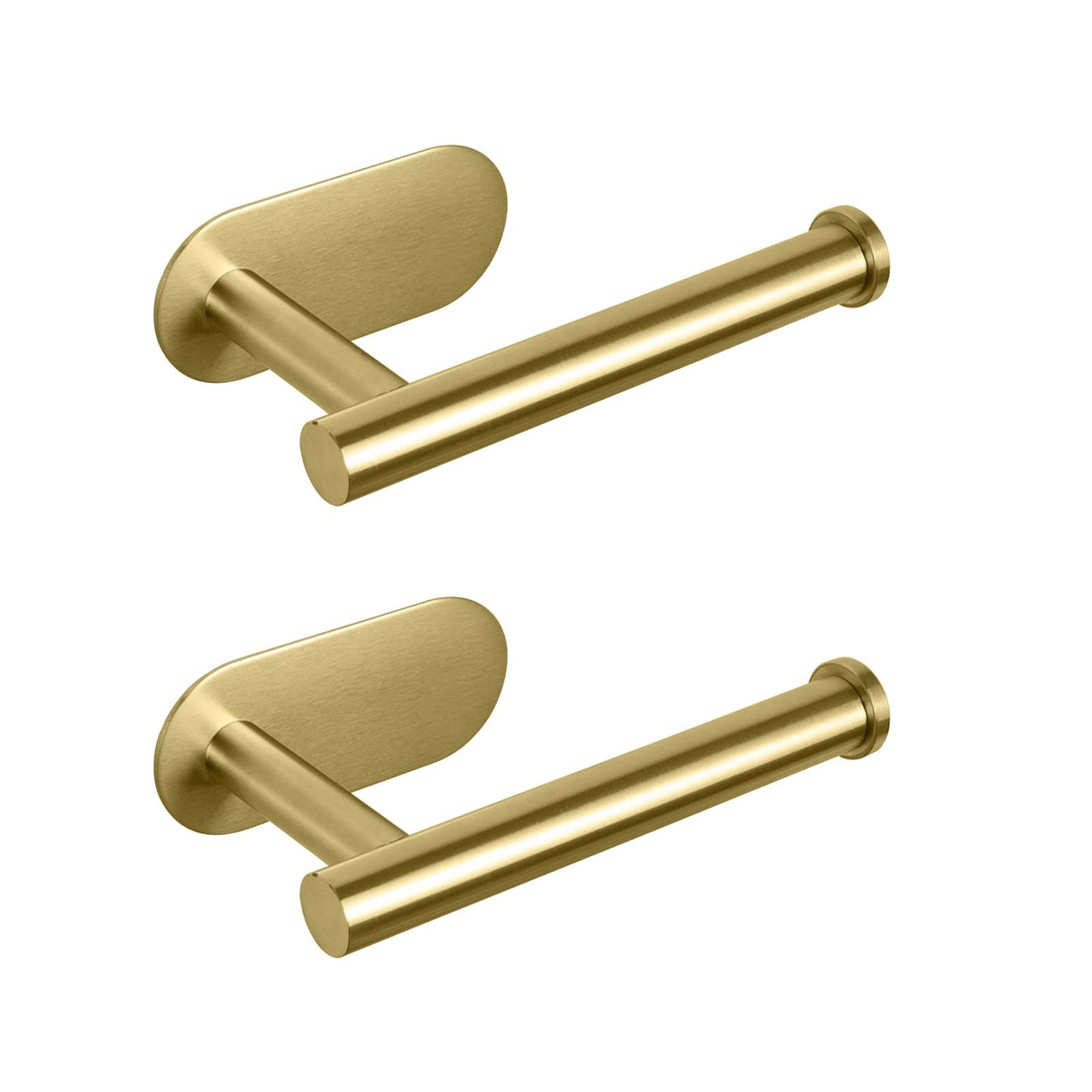 NearMoon Toilet Paper Holder Self Adhesive, Premium Thicken SUS304 Stainless Steel Rustproof Adhesive Toilet Roll Holder no Drilling for Bathroom, Kitchen, Washroom (1 Pack, Brushed Gold)