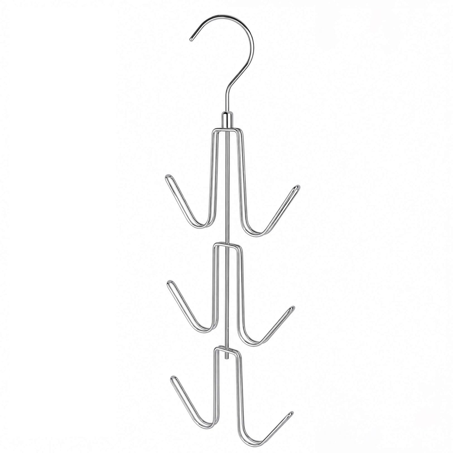 ZEDODIER 2 Pack Purse Organizer for Closet, Heavy-Duty Hanging Purse Hanger Closet Holds Up to 12 Purses, Metal Rotating Space Saving Bag Holder Handbag Storage Hook Backpack Rack, Silver