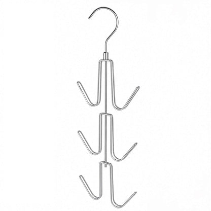 ZEDODIER 2 Pack Purse Organizer for Closet, Heavy-Duty Hanging Purse Hanger Closet Holds Up to 12 Purses, Metal Rotating Space Saving Bag Holder Handbag Storage Hook Backpack Rack, Silver