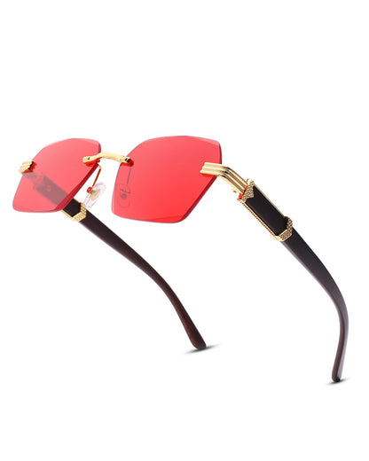 Pro Acme Rimless Rectangle Sunglasses for Men Women Hexagon Shade Eyewear Frameless y2k Glasses