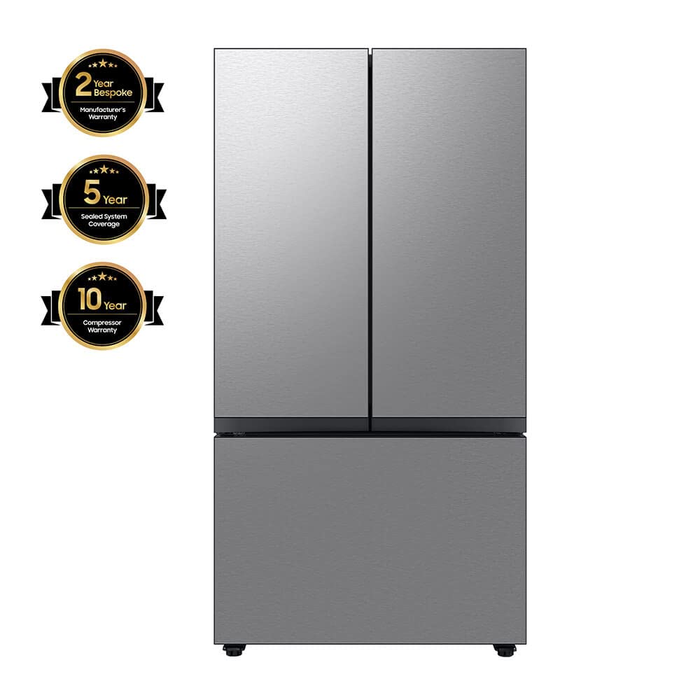 Samsung 17.5 cu. ft. Smart Counter Depth 3-Door French Door Refrigerator, Stainless Steel, RF18A5101SR/AA