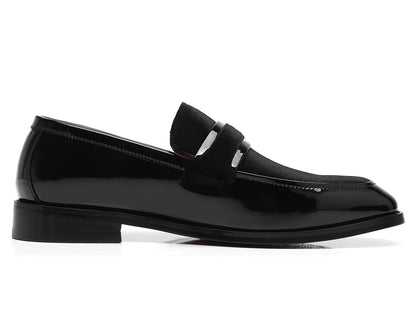 Men's Tuxedo Patent Leather Loafers Dress Wedding Shoes