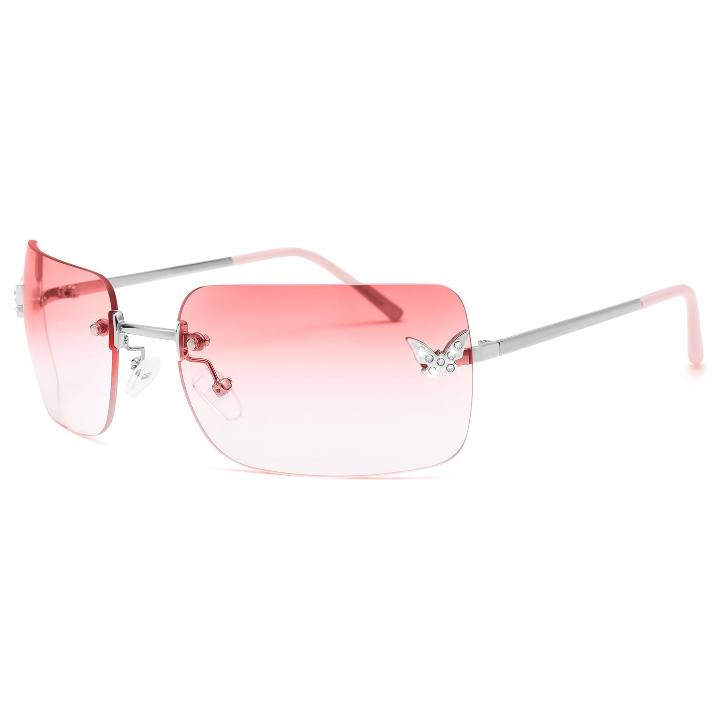 Y2k Sunglasses for Women - Trendy Rimless 2000s Fashion Sun Glasses Rave Shades