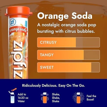 Zipfizz Daily Energy Drink Powder, Blood Orange, 20 Pack | 3-in-1 Sustained Energy, Rapid Hydration, and Essential Vitamins | Sugar-Free | Electrolyte Powder | Contains Vitamin B-12 & Antioxidants