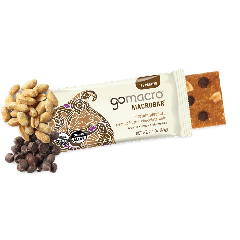 GoMacro MacroBar Organic Vegan Protein Bars - Coconut + Almond Butter + Chocolate Chips (2.3 Ounce Bars, 12 Count)