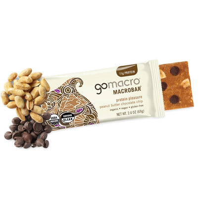 GoMacro MacroBar Organic Vegan Protein Bars - Coconut + Almond Butter + Chocolate Chips (2.3 Ounce Bars, 12 Count)