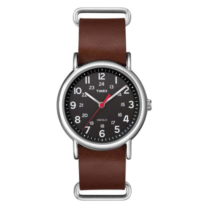 Timex Weekender 38mm Unisex Analog Watch | INDIGLO Backlight | Adjustable Durable Nylon Fabric Slip Through Strap | 24 Hour Time