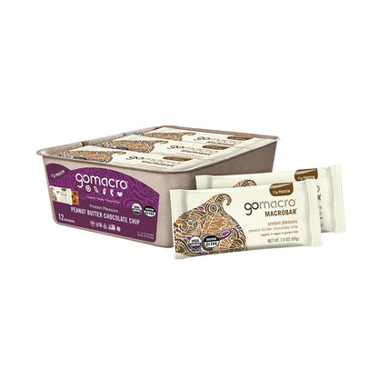 GoMacro MacroBar Organic Vegan Protein Bars - Coconut + Almond Butter + Chocolate Chips (2.3 Ounce Bars, 12 Count)