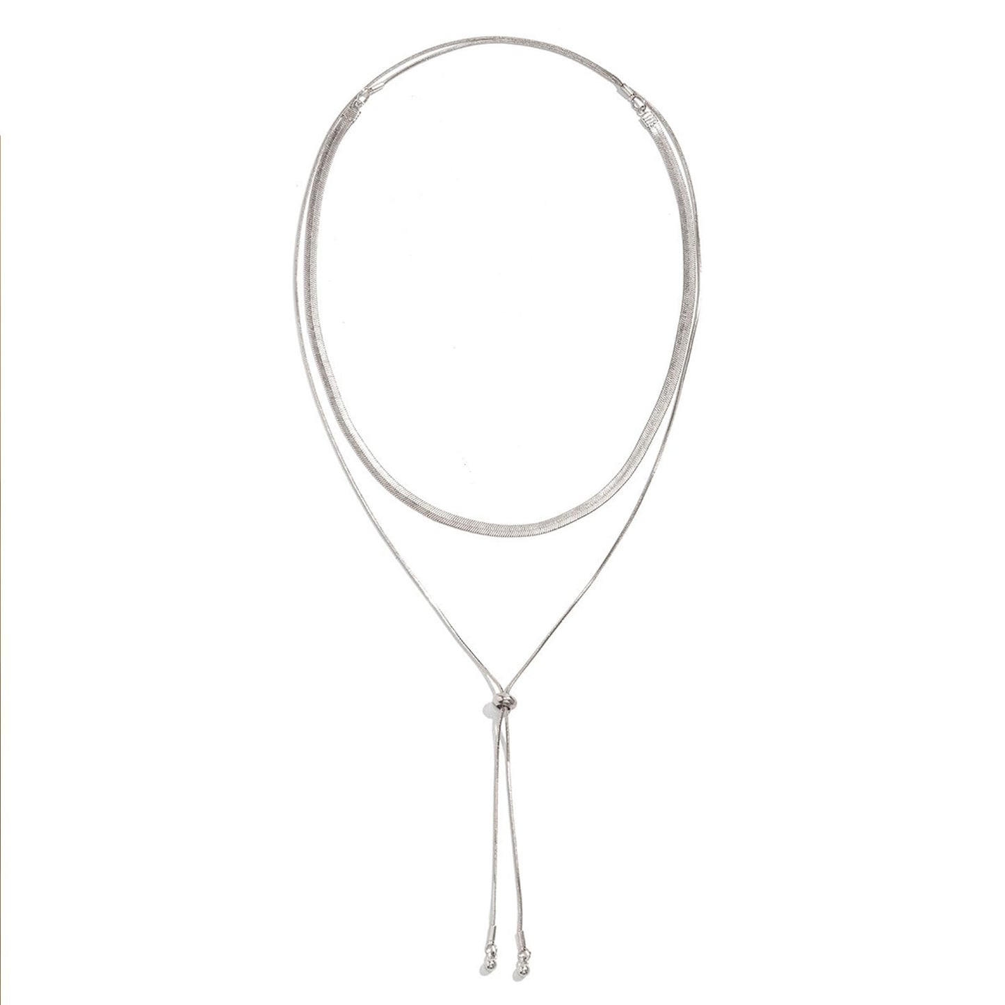 GIGB PBDK Chunky Gold Choker Necklace for Women,Trendy Silver Statement Necklace Long Snake Chain Drop Necklace,Charm Prom Body Jewelry Accessories Gifts