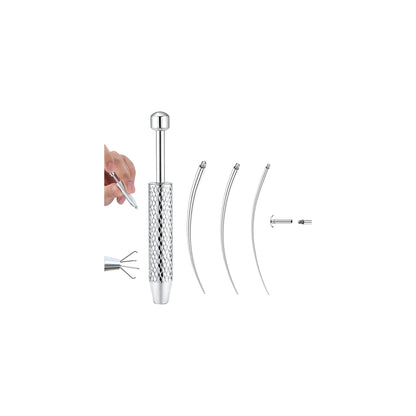 GEMQUEEN Piercing Taper Ball Grabber Tool for Changing Jewelry - 14G 16G 18G 20G Stainless Steel Flat Back Earrings Applicator Tool Threadless Insertion Pin Thread Body Piercing Kit for Ear Nose Lip