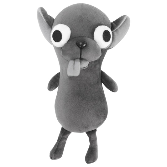 Funny Big Eyed Chihuahua Plush - Hilarious Dark Grey Chihuahua Stuffed Animal | Stress Relief Toy, Funny Desk Decor Gift for Kids & Adults (Black)
