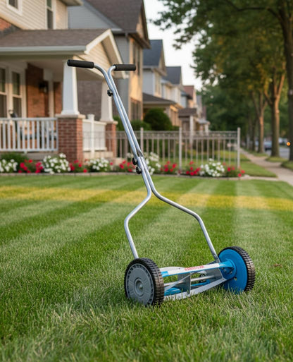 American Lawn Mower 1204-14 14-Inch 4-Blade Push Reel Lawn Mower, Red