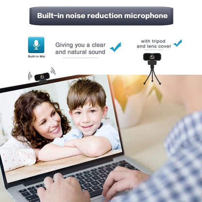 W4 2K Autofocus Webcam with Dual Mics & LED Light, 1080P 60fps/2K 50fps, USB Streaming Camera for PC, Laptop, Switch 2, Desktop - Plug and Play