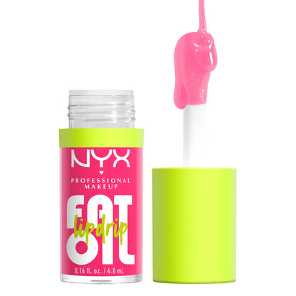 NYX PROFESSIONAL MAKEUP Fat Oil Lip Drip, Moisturizing Lip Oil Gloss, Vegan Tinted Formula, Up to 12 HR Hydration - Supermodel (Shimmering Magenta)