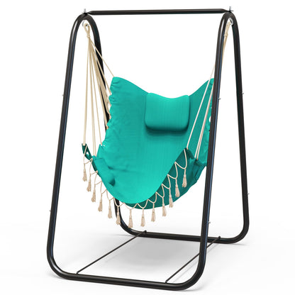G TALECO GEAR Hammock Chair with Stand,Heavy-Duty and Rustproof Hanging Chair with Stand,Hammock Swing Chair Stand,for Indoor Outdoor Patio Yard Garden Porch (Grey)