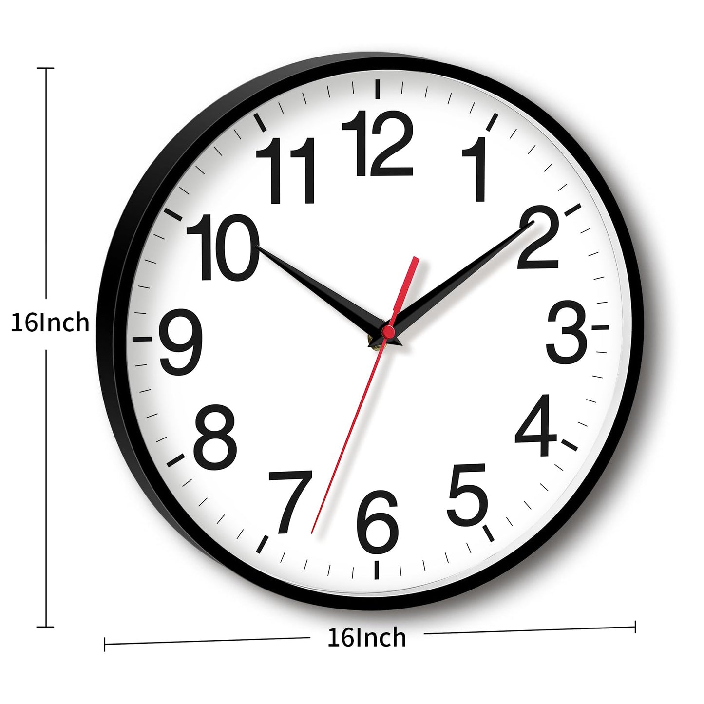 Rohioue Wall Clock Modern 8 Inch Battery Operated Silent Non Ticking Small Analog Clock for Living Room Office Home Bedroom Kitchen Bathroom(Black)