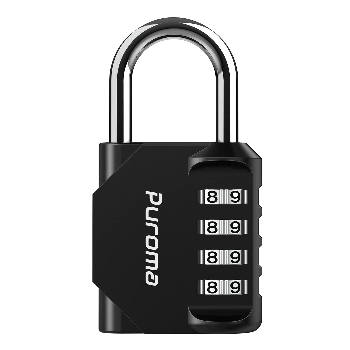 Puroma 2 Pack Combination Lock 4 Digit Padlock for School Gym Locker, Sports Locker, Fence, Toolbox, Case, Hasp Storage (Black & Code Window)