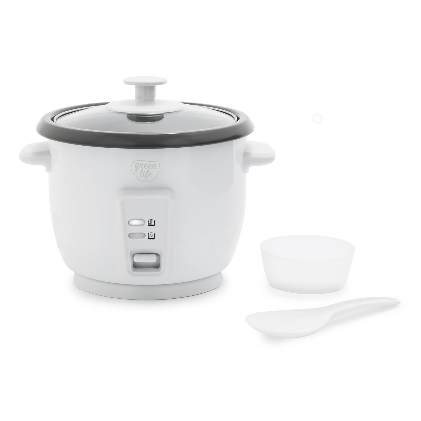GreenLife Rice Cooker with Removable PFAS-Free Ceramic Nonstick Pot, 3-Cups Uncooked/6-Cups Cooked, Grains & Oatmeal Multicooker, Compact One-Switch Design, Auto Keep Warm, Easy Clean, Cream