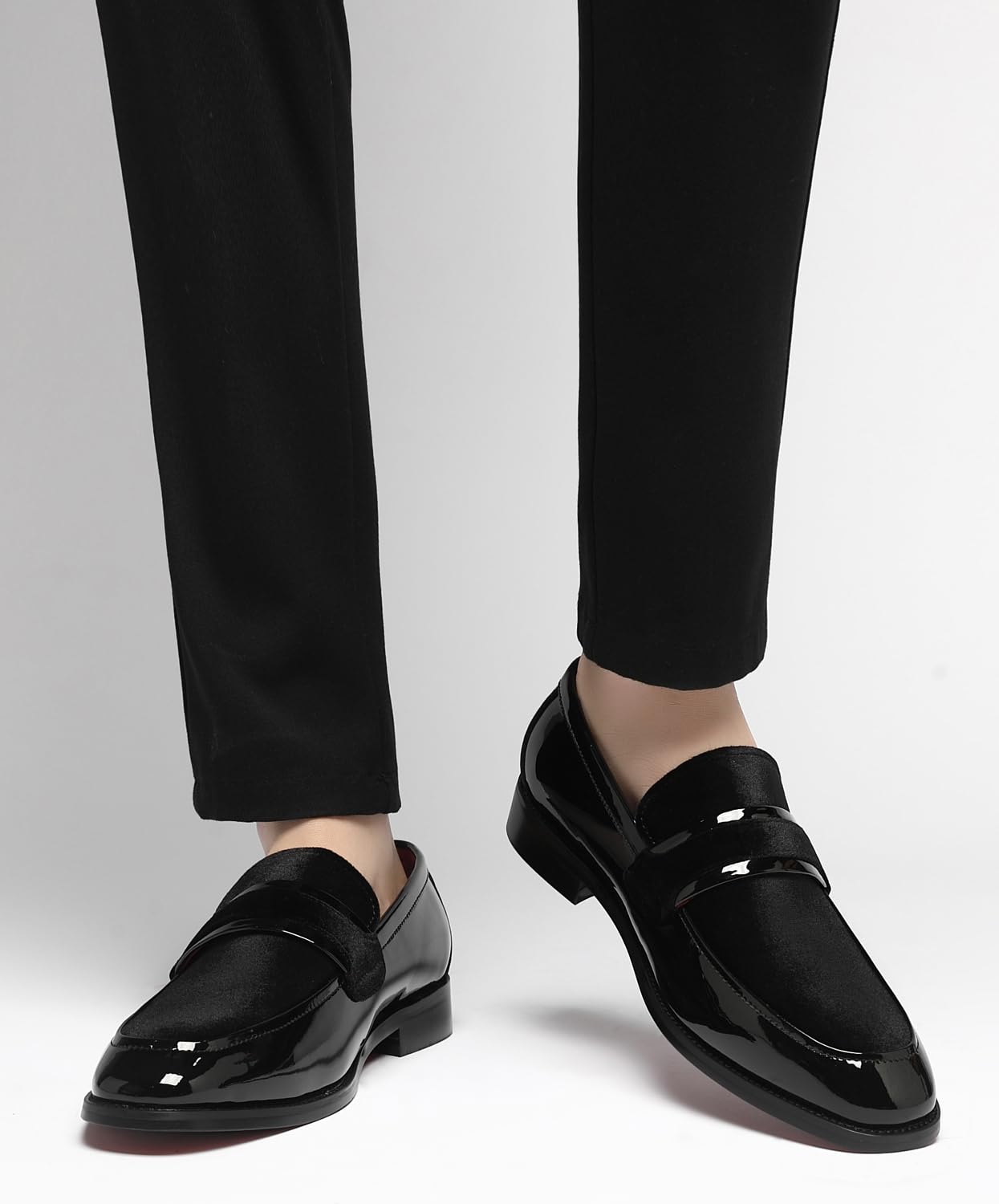Men's Tuxedo Patent Leather Loafers Dress Wedding Shoes