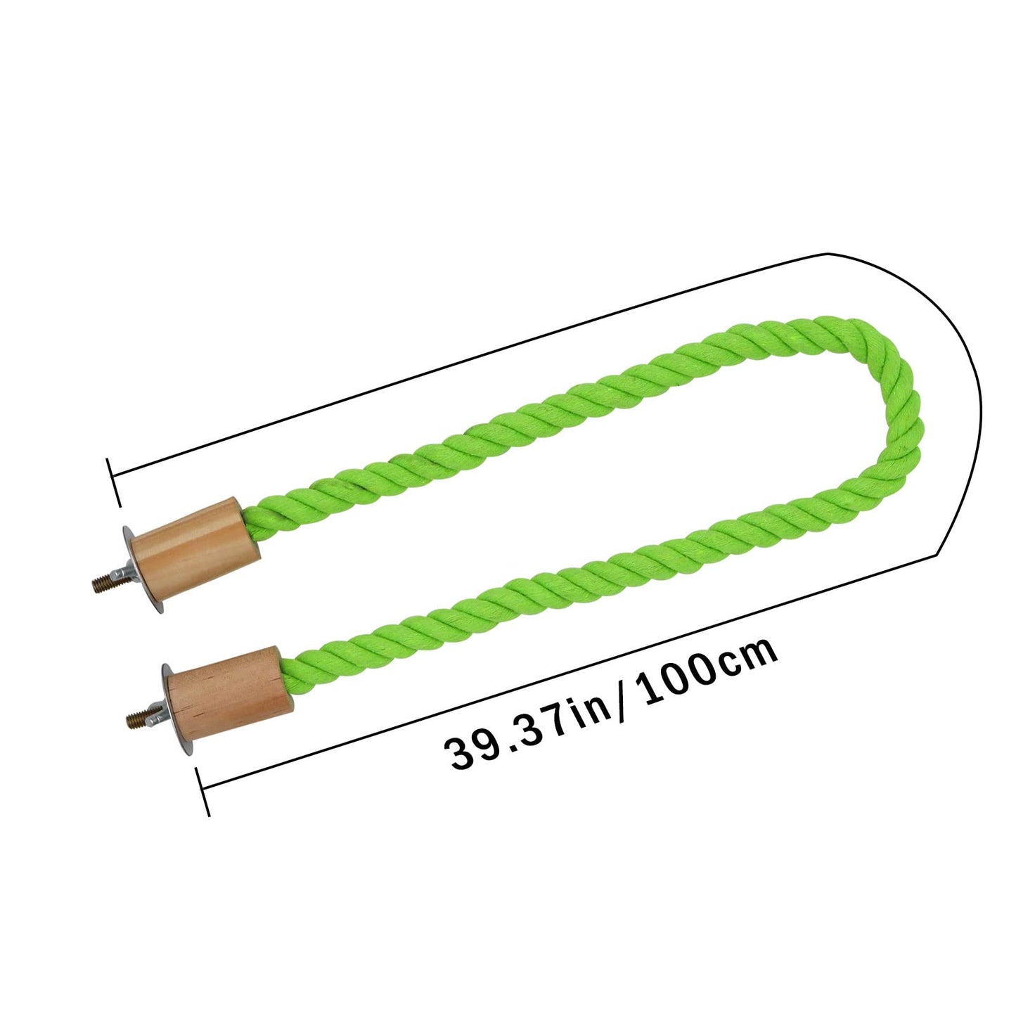 2 Pack Bird Hemp Rope Perch Swing, Bird Cage Stand Pole Accessories, Paw Grinding Standing Climbing Perch for Parrot, Parakeet, Budgies, Lovebirds(23.62"/60 cm)