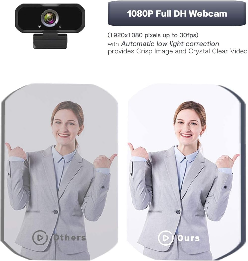 W4 2K Autofocus Webcam with Dual Mics & LED Light, 1080P 60fps/2K 50fps, USB Streaming Camera for PC, Laptop, Switch 2, Desktop - Plug and Play