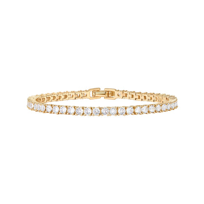 PAVOI 14K Gold Plated 3mm Cubic Zirconia Classic Tennis Bracelet | Gold Bracelets for Women