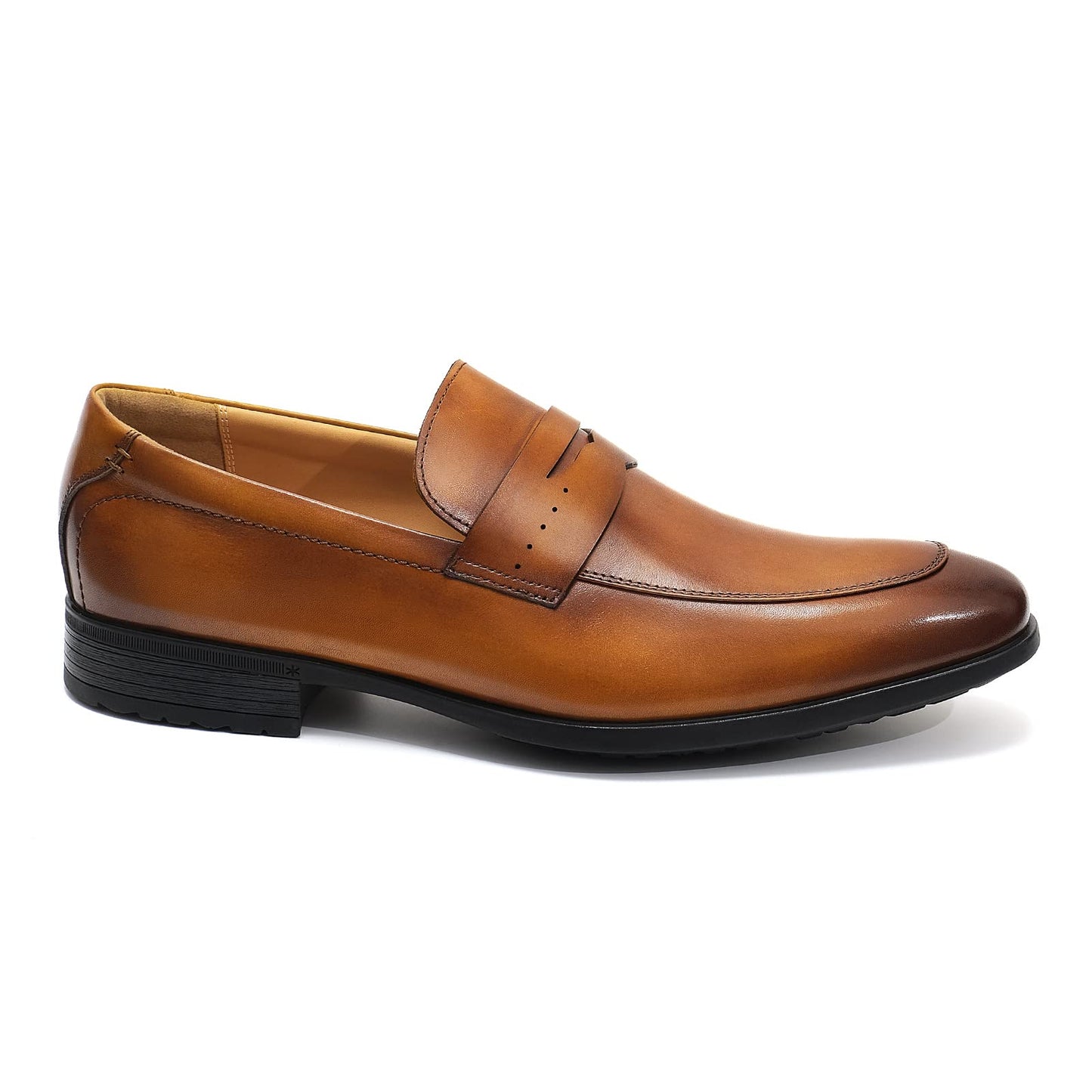 Men's Slip on Oxford Dress Shoes Classic Handmade Calfskin Manufacturing More Compact, Choose The Right Size to Modify The Foot Shape
