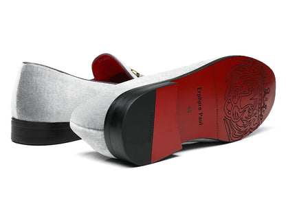 Men's Velvet Loafers Wedding Party Prom Homecoming Shoes