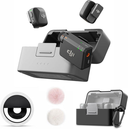 DJI Mic (2 TX + 1 RX + Charging Case), Wireless Lavalier Microphone, 250m (820 ft.) Range, 15-Hour Battery, Noise Cancellation Wireless Microphone for PC, iPhone, Record Interview, YouTube, Black | Dual Transmitters Plus 1 Receiver, Up to 250 M Line-of-Si