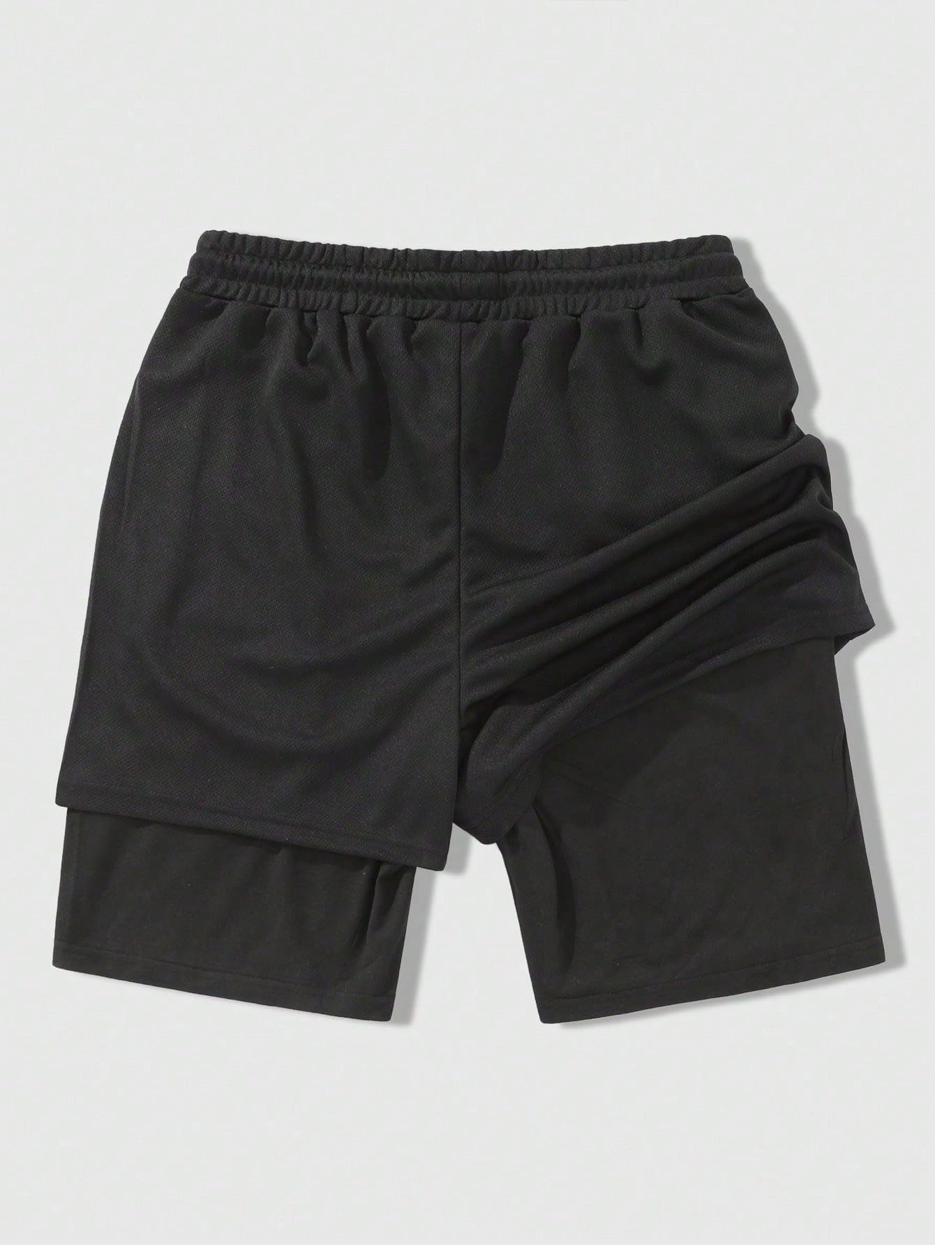 QJQ Men's 2 in 1 Goth Graphic Drawstring Elastic Waist Shorts Summer Casual Workout Athletic Gym Track Shorts