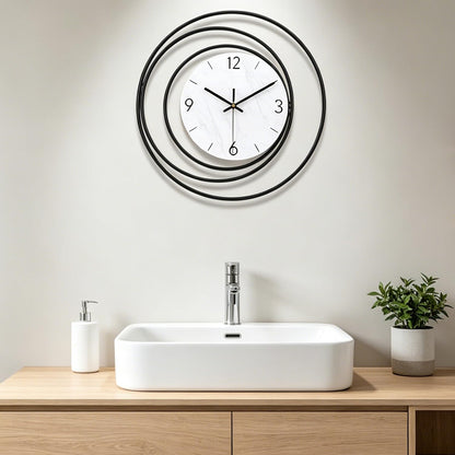 Dankeit Decorative Wall Clock,Silent Non-Ticking Quality Quartz Movement Battery Operated,Large Wall Clocks for Living Room Kitchen Home Bathroom Bedroom Wall Decor,16x16inch,White