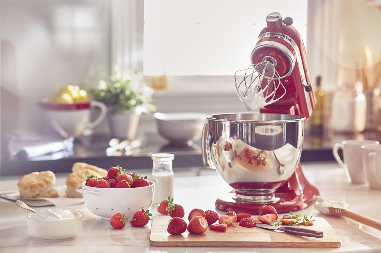 KitchenAid Artisan Series 5 Quart Tilt Head Stand Mixer with Pouring Shield KSM150PS, Almond Cream