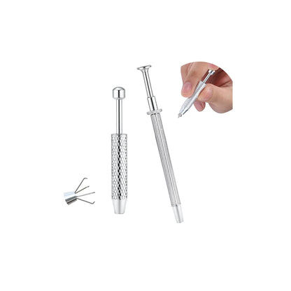 GEMQUEEN Piercing Taper Ball Grabber Tool for Changing Jewelry - 14G 16G 18G 20G Stainless Steel Flat Back Earrings Applicator Tool Threadless Insertion Pin Thread Body Piercing Kit for Ear Nose Lip