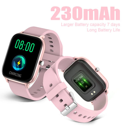 Smart Watch for Men Women Compatible with iPhone Samsung Android Phone 1.69 inch Full Touch Screen IP68 Waterproof Bluetooh Fitness Tracker Heart Rate/Sleep Monitor (Black)