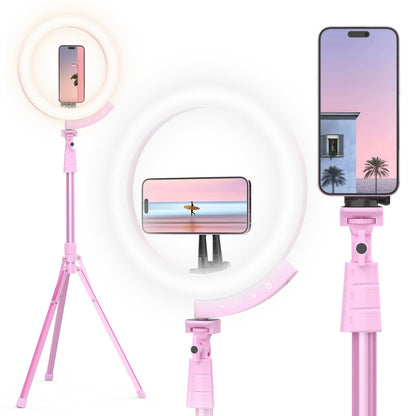 UBeesize 12'' LED Ring Light with 62'' Tripod Stand, Selfie Ring Light for Video Recording, Live Streaming, TikTok & YouTube, Compatible with iPhone & Android (Black)
