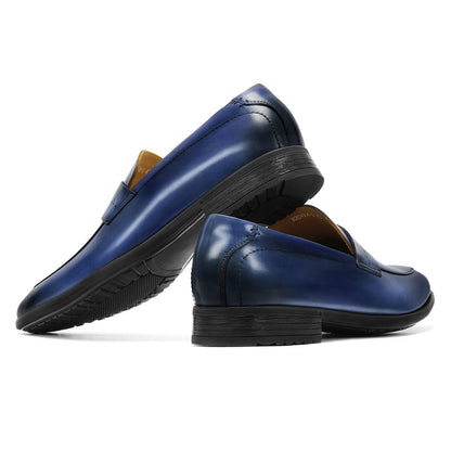 Men's Slip on Oxford Dress Shoes Classic Handmade Calfskin Manufacturing More Compact, Choose The Right Size to Modify The Foot Shape