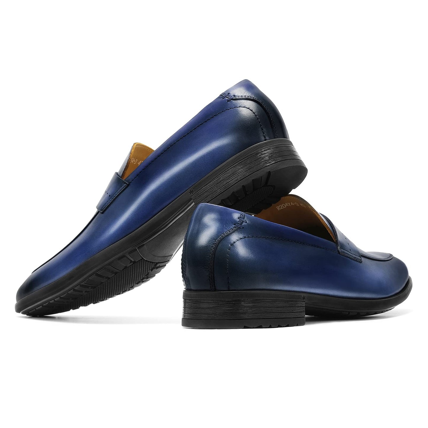 Men's Slip on Oxford Dress Shoes Classic Handmade Calfskin Manufacturing More Compact, Choose The Right Size to Modify The Foot Shape