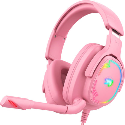 Jimonyer Gaming Headset for PS5 PS4 Xbox Series X|S PC Switch, 7.1 Surround Sound Over Ear Headphones with Noise Canceling Mic, RGB LED Light, Soft Memory Earmuffs Headset for Gaming or Work (Blue)