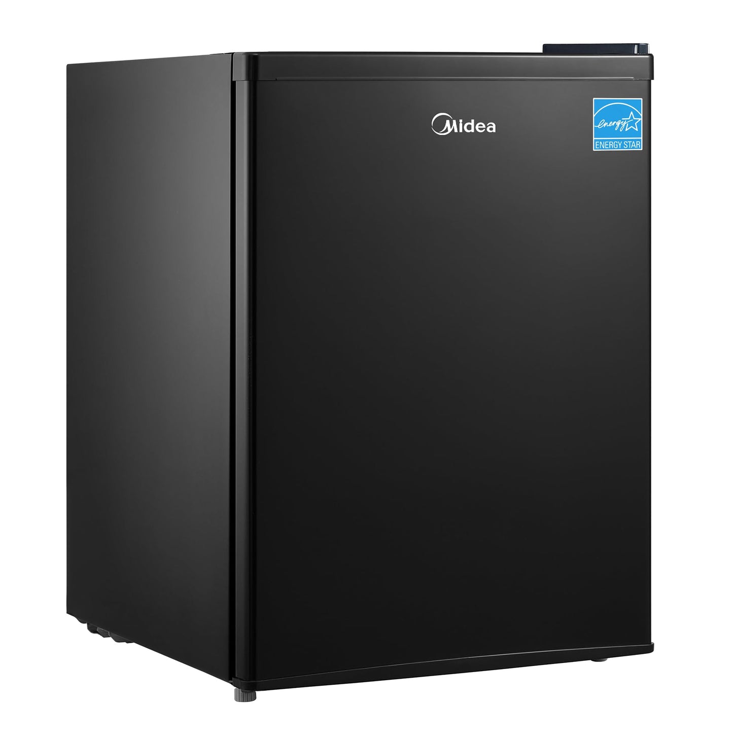 Midea WHS-65LB1 Mini Fridge, 1.6 Cu.ft Energy Star Certified Mini Refrigerator, Adjustable Thermostat, Reversible Door, Low Noise for Dorm, Office, Bedroom, Black