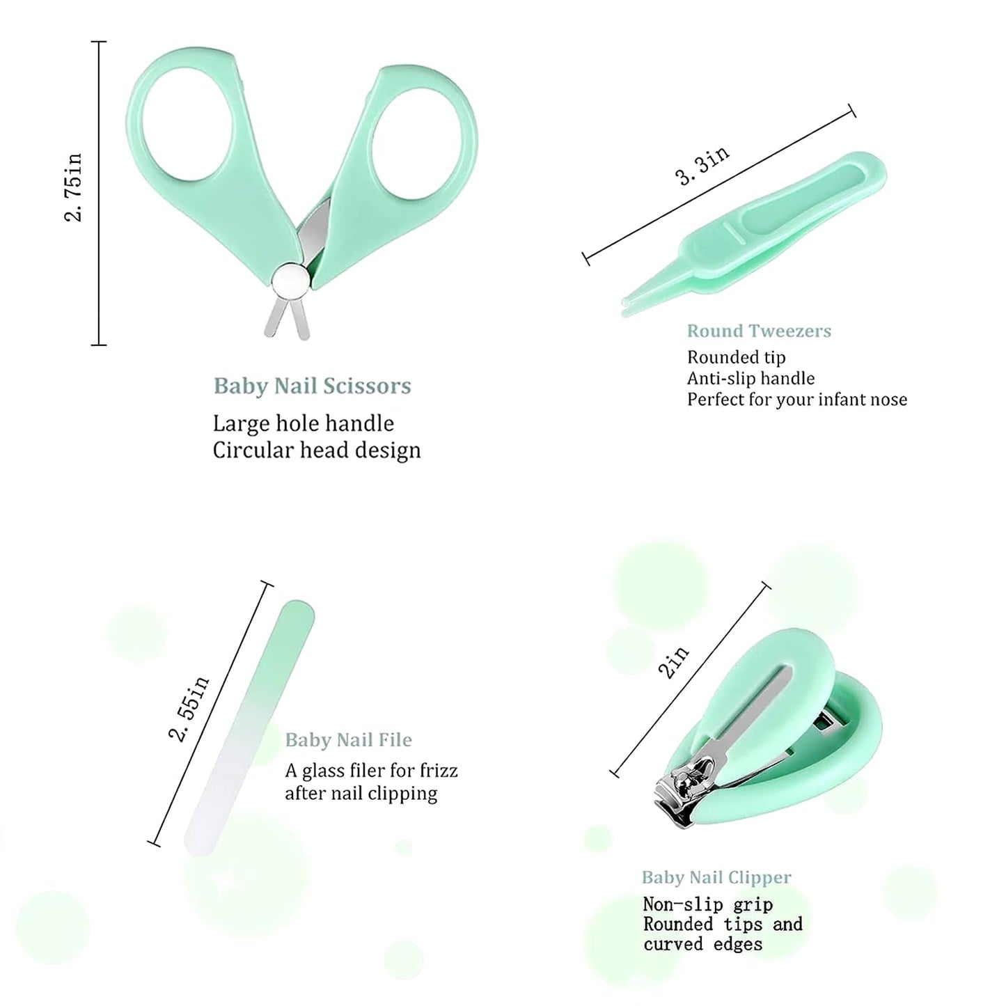 Electric Nail File Drill for Baby No Sharp Claws Hurt, 6 in 1 Safety Cutter Trimmer Clipper for Toes and Fingers (Blue)