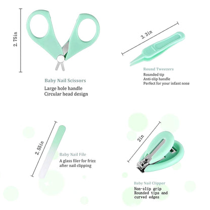 Electric Nail File Drill for Baby No Sharp Claws Hurt, 6 in 1 Safety Cutter Trimmer Clipper for Toes and Fingers (Blue)