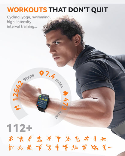 Smart Watches for Women Men, Fitness Tracker Watch with 110 Sports Modes, Step Counter/Sleep Monitor/Pedometer, IP68 Waterproof, Bluetooth Call & Music Control Smartwatch for iPhone/Android,Starlight