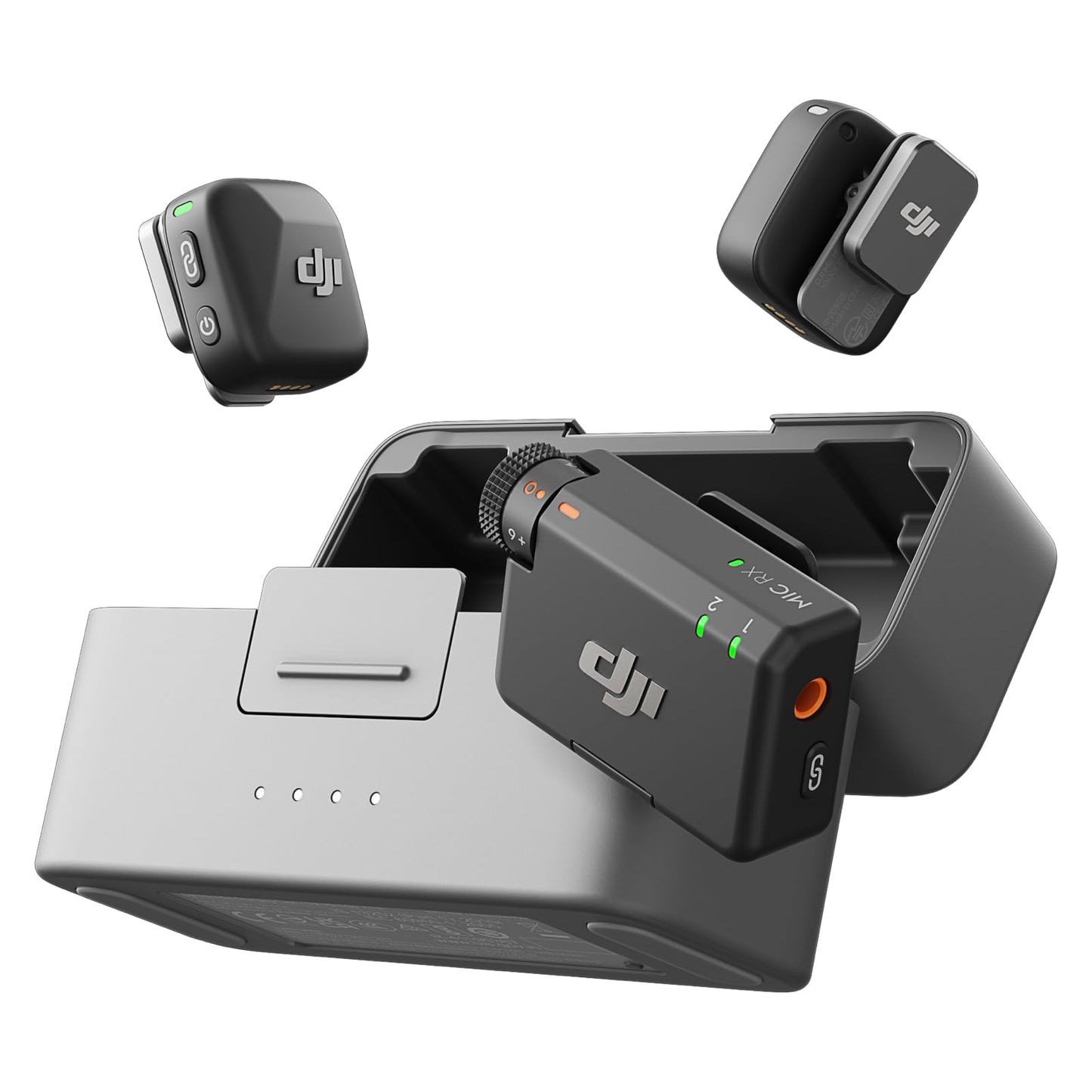 DJI Mic Mini (2 TX + 1 RX), Ultralight, Detail-Rich Audio | Noise Cancelling, Automatic Limiting, Wireless Microphone for Camera/iPhone/Android, Vlog, Streaming, 400m Transmission