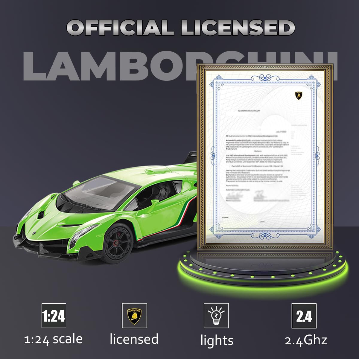 Remote Control RC CAR Racing Cars Compatible with Lamborghini Veneno Officially Licensed 1:24 Toy RC Cars Model Vehicle for Boys 6,7,8 Years Old,red