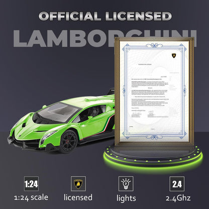 Remote Control RC CAR Racing Cars Compatible with Lamborghini Veneno Officially Licensed 1:24 Toy RC Cars Model Vehicle for Boys 6,7,8 Years Old,red