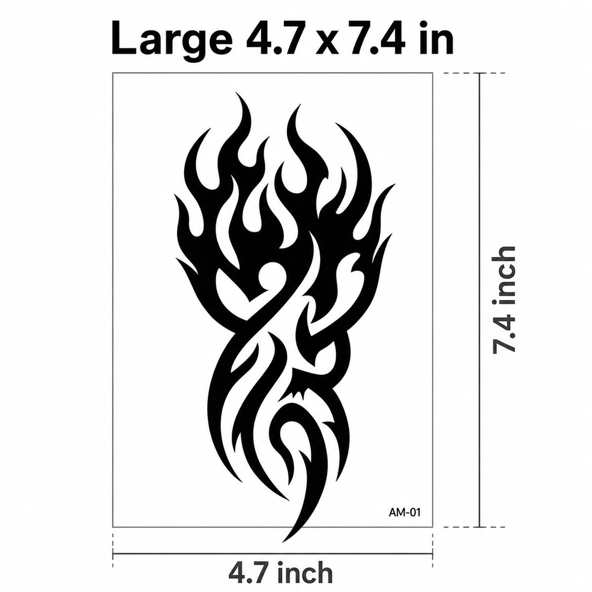 Large Tribal Temporary Tattoos for Men & Women – 10 Sheets 7.4"x4.7" Black Totem Fake Tattoos, Waterproof Removable Body Art Stickers for Chest, Arms, Shoulders, Legs