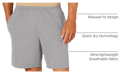 Amazon Essentials Men's Athletic Basketball Gym Shorts, Breathable Moisture Wicking Loose-Fit with Elastic Waist, Pack of 2