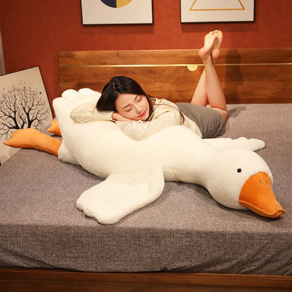 Srutirbo Giant White Goose Plush-35 in Soft Furry Swan Stuffed Animal Pillow,Huge Goose Plush Hugging Pillow Gifts for Every Age (35 in)