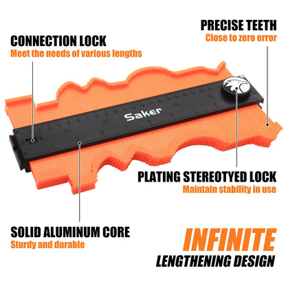 Saker Contour Gauge (10Inch) Profile Tool with Adjustable Lock,Gifts for Men Women Father Dad Boyfriend Husband-Precisely Copy Irregular Shape Duplicator-Cool Gadgets for Woodworking Tool Tracing