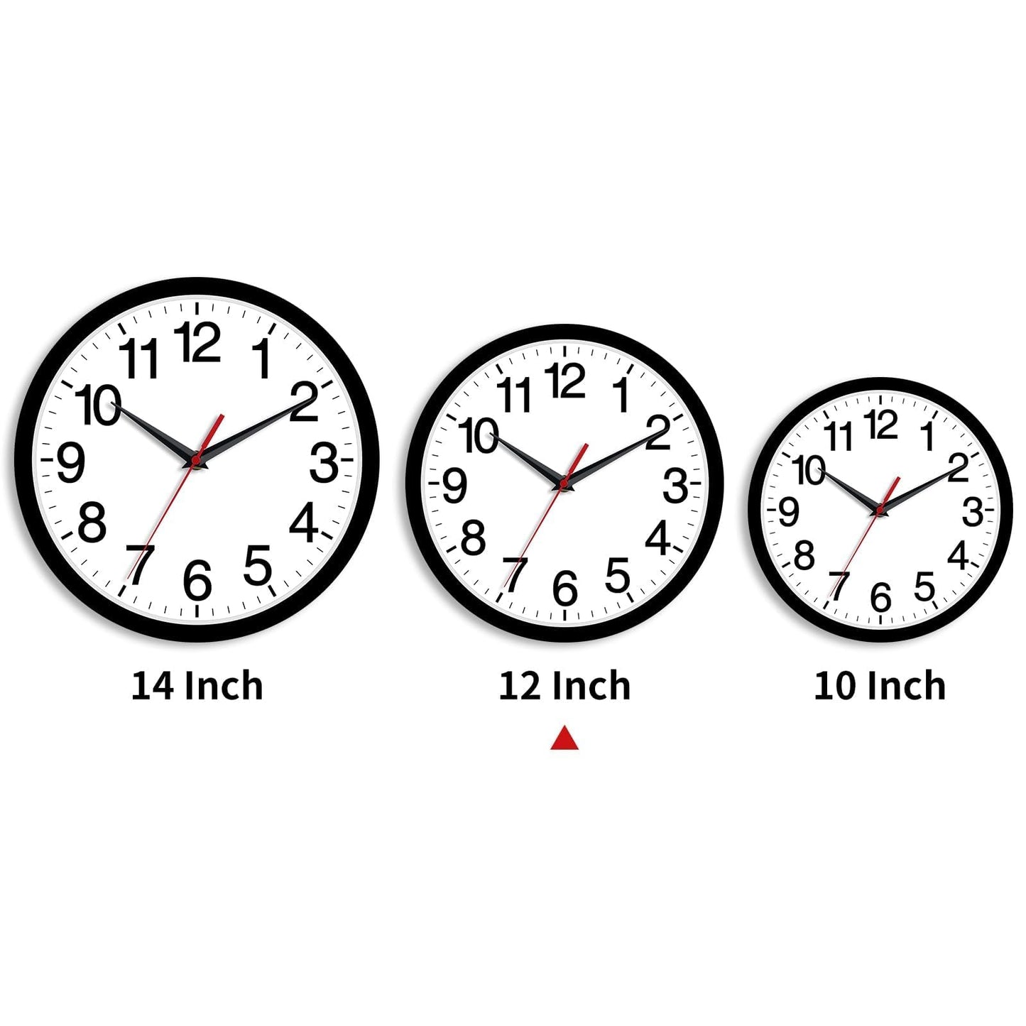 Rohioue Wall Clock Modern 8 Inch Battery Operated Silent Non Ticking Small Analog Clock for Living Room Office Home Bedroom Kitchen Bathroom(Black)